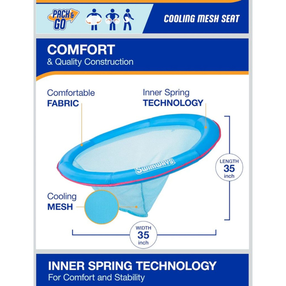 SwimWays Premium Springfloat Papasan Pool Float Blue Red One Size - Picture 6 of 6